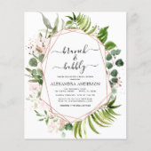 Budget Brunch & Bubble Vrijgezellenfeest Greenery Flyer (Voorkant)