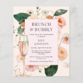 Budget Brunch & Bubbly Blush Bloemen Vrijgezellenf Flyer (Voorkant)