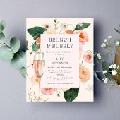 Budget Brunch & Bubbly Blush Bloemen Vrijgezellenf Flyer