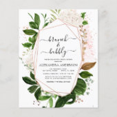 Budget Brunch & Bubbly Bruiloft met Groene Decorat Flyer (Voorkant)