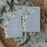 Budget Brunch & Bubbly Dusty Blue Uitnodiging Flyer<br><div class="desc">Budget Brunch en Bubbly Eucalyptus Dusty Blue Greenery Succulent Botanische Waterverf Emerald Green Spring Wedding Bridal Shower Uitnodigingen op een witte achtergrond - bevat prachtige en elegante scripttypografie met moderne botanische bladeren en groen voor de speciale bruid om te vieren.</div>