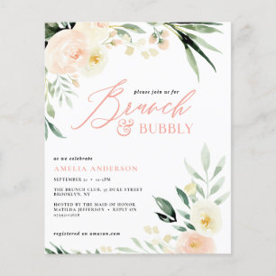 budget Brunch & bubbly groene perzik waterverf Flyer