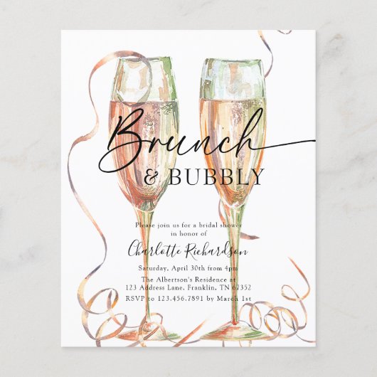 Budget Brunch & Bubbly Vrijgezellenfeest Flyer (Voorkant)