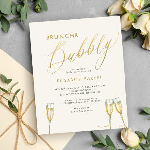 Budget brunch en bubbelige bruids douche uitnodigi