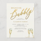 Budget brunch en bubbelige bruids douche uitnodigi flyer (Voorkant)