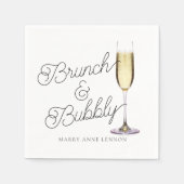 Budget Brunch en Bubble Cocktail Napkins Servet (Voorkant)
