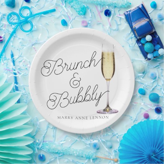 Budget Brunch en Bubble Cocktail Papieren Bordje (Feest)
