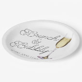 Budget Brunch en Bubble Cocktail Papieren Bordje (Gekanteld)