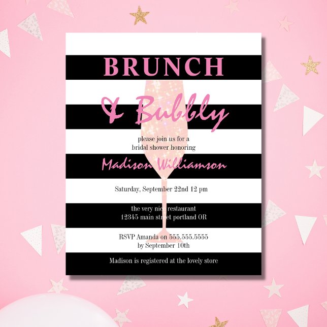 Budget Brunch en Bubble Pink Glitter Champagne (Creator heeft geüpload)