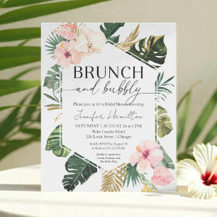 Budget Brunch en Bubbly Bridal Shower Uitnodiging