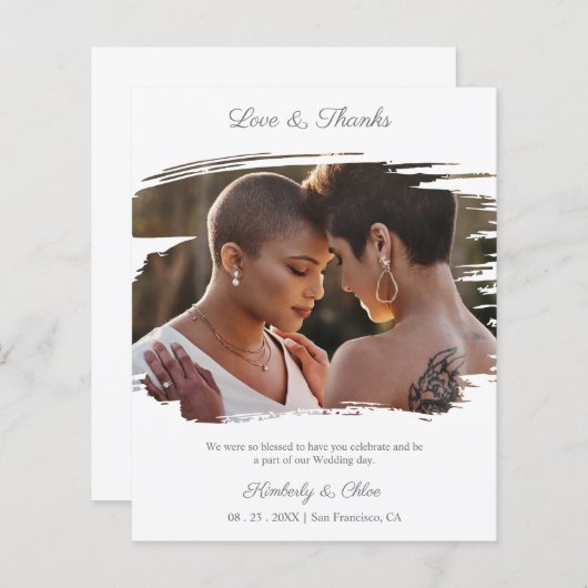 Budget Brushstroke Effect LGBT Wedding Photo  (Voorkant / Achterkant)