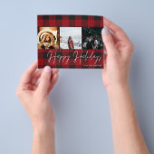 Budget Buffalo Check 3 Foto Prettige Feestdagen Flyer (Hand)