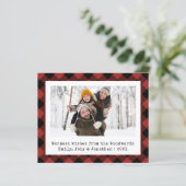 Budget Buffalo Pset Foto Red Black Holiday Kaart (Staand voorkant)