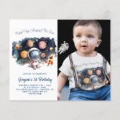 Budget Buitenruimte Foto 1e verjaardag Uitnodiging (Voorkant)