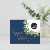 Budget Bulk Blauw Goud Modern Krans Uw Logo (Staand voorkant)