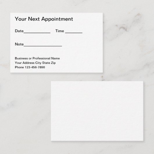 Budget Bulk Kantoor Benoeming Visitekaartjes Afsprakenkaartje (Voorkant / Achterkant)