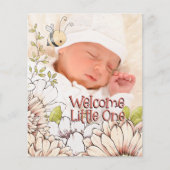 Budget Bumblebee Baby Foto geboorteaankondiging (Voorkant)