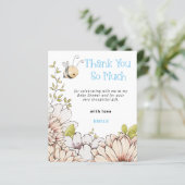 Budget Bumblebee Blue Baby shower Hartelijk dank (Staand voorkant)