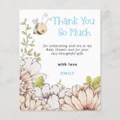 Budget Bumblebee Blue Baby shower Hartelijk dank (Voorkant)