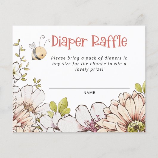 Budget Bumblebee Coral Baby shower Diaper Raffle (Voorkant)