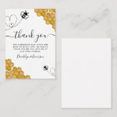 BUDGET Bumblebee Honeycomb Baby shower Hartelijk d Notitiekaartje (Voorkant / Achterkant)