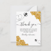 BUDGET Bumblebee Honeycomb Baby shower Hartelijk d Notitiekaartje (Voorkant)