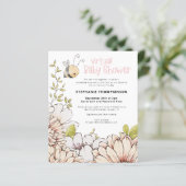 Budget Bumblebee Virtual Baby shower Invitation (Staand voorkant)