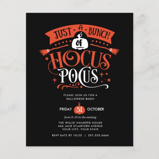 BUDGET Bunch van Hocus Pocus Halloween Bash (Voorkant)