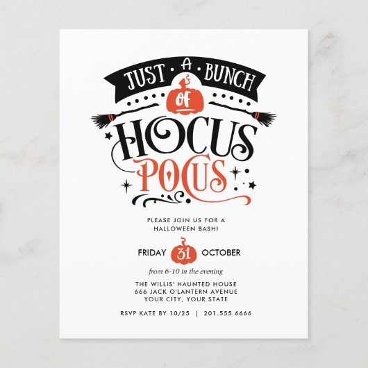BUDGET Bunch van Hocus Pocus Halloween Bash (Voorkant)