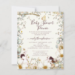 Budget Bunnies Baby shower Picnic Girl Boy Invite