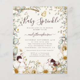 Budget  Bunnies Baby Sprinkle Cream Invite