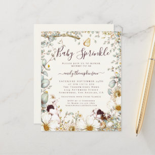 Budget  Bunnies Baby Sprinkle Cream Invite