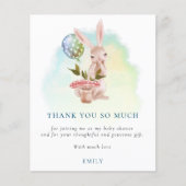 Budget Bunny Blauwgroen Baby shower Dank u (Voorkant)