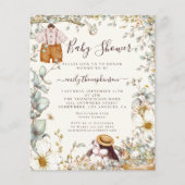 Budget  Bunny Boy Baby shower Cream Invite (Voorkant)