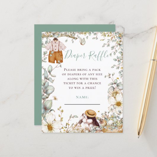 Budget Bunny Boy Clothes Diaper Raffle Baby shower (Voorkant / Achterkant in situ)