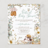 Budget Bunny Boy Virtual Baby shower Uitnodiging (Voorkant)