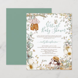 Budget Bunny Boy Virtual Baby shower Uitnodiging