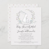 BUDGET Bunny Floral Baby shower per post (Voorkant / Achterkant)