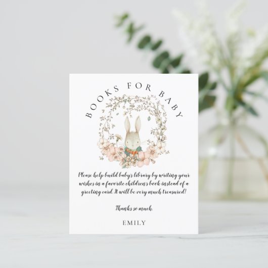 Budget  Bunny Floral Books Baby Boy Shower (Staand voorkant)