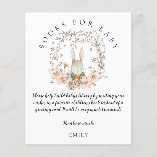 Budget  Bunny Floral Books Baby Boy Shower (Voorkant)