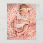 Budget Bunny Florals Foto Girl Birth Aankondiging (Achterkant)