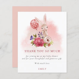 Budget Bunny Florals Pink Baby shower Dank u