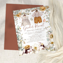 Budget Bunny Gender onthulling Baby shower uitnodi