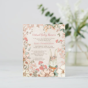 Budget Bunny Girl Virtual Baby shower Invitation
