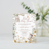 Budget Bunny Girl Virtual Baby shower Invitation (Staand voorkant)