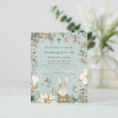 Budget Bunny Photo Boy Christening Baptism Invite (Staand voorkant)