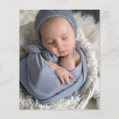 Budget Bunny Photo Foliage Baby Boy Birth Announce (Achterkant)