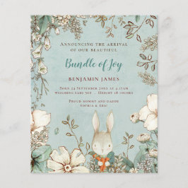 Budget Bunny Photo Foliage Baby Boy Birth Announce