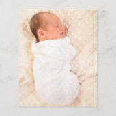 Budget Bunny Photo Girl Christening Baptism Invite (Achterkant)