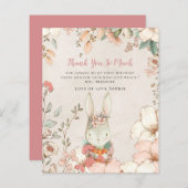 Budget Bunny Pink Girl Eerste verjaardag Dank je (Voorkant / Achterkant)